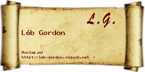 Léb Gordon névjegykártya